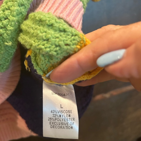 THML Yellow and Pink Color-Block Sweater - Picture 4 of 4